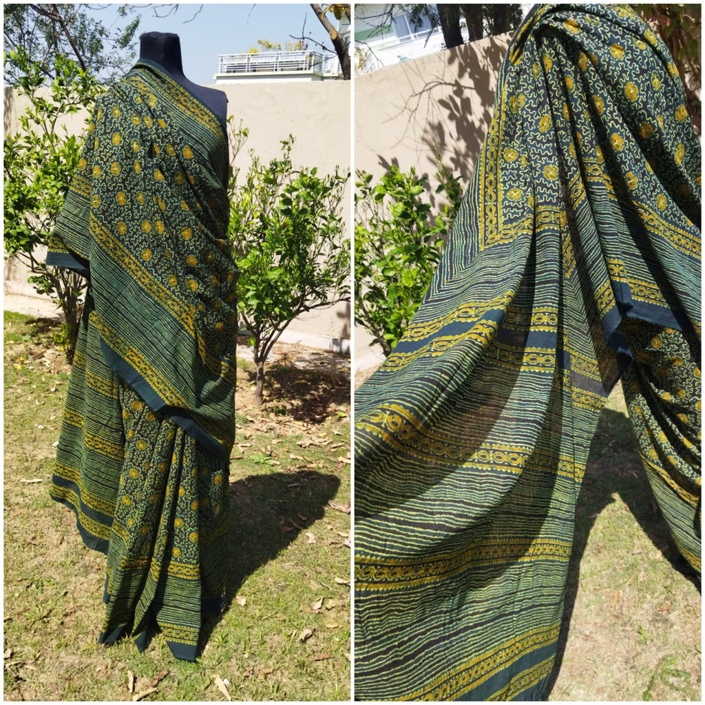 Ajrak Saree