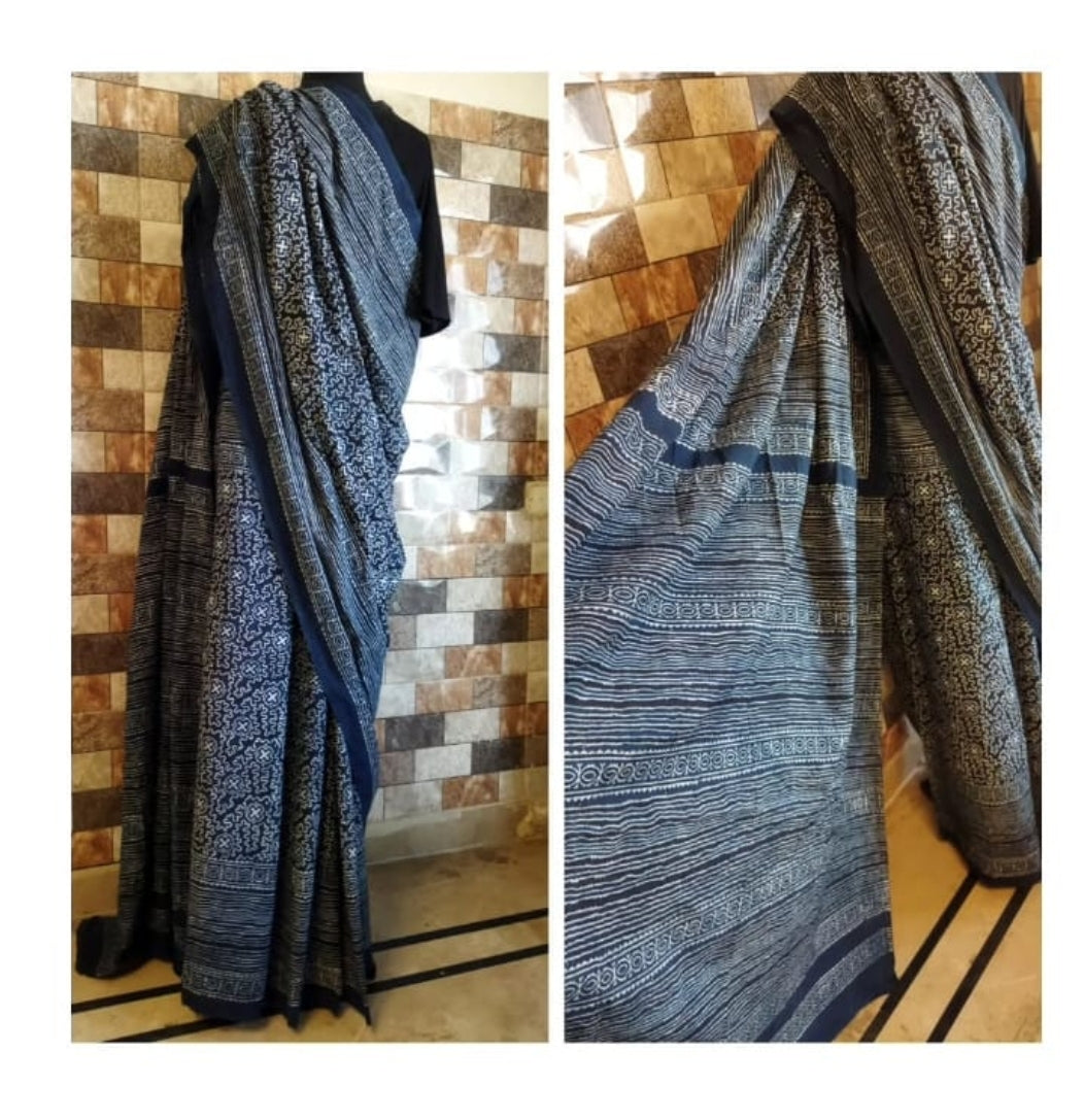 Ajrak Saree
