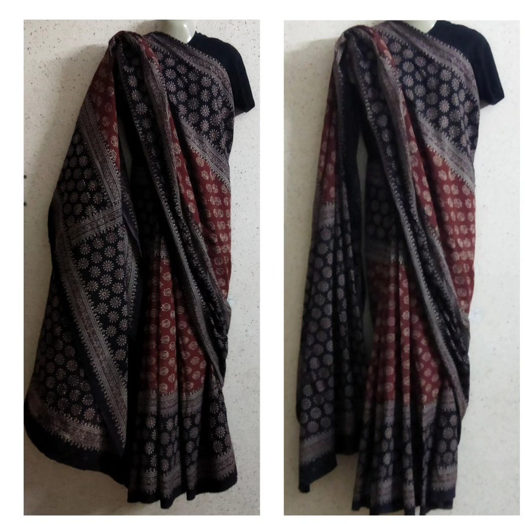 Ajrak Saree