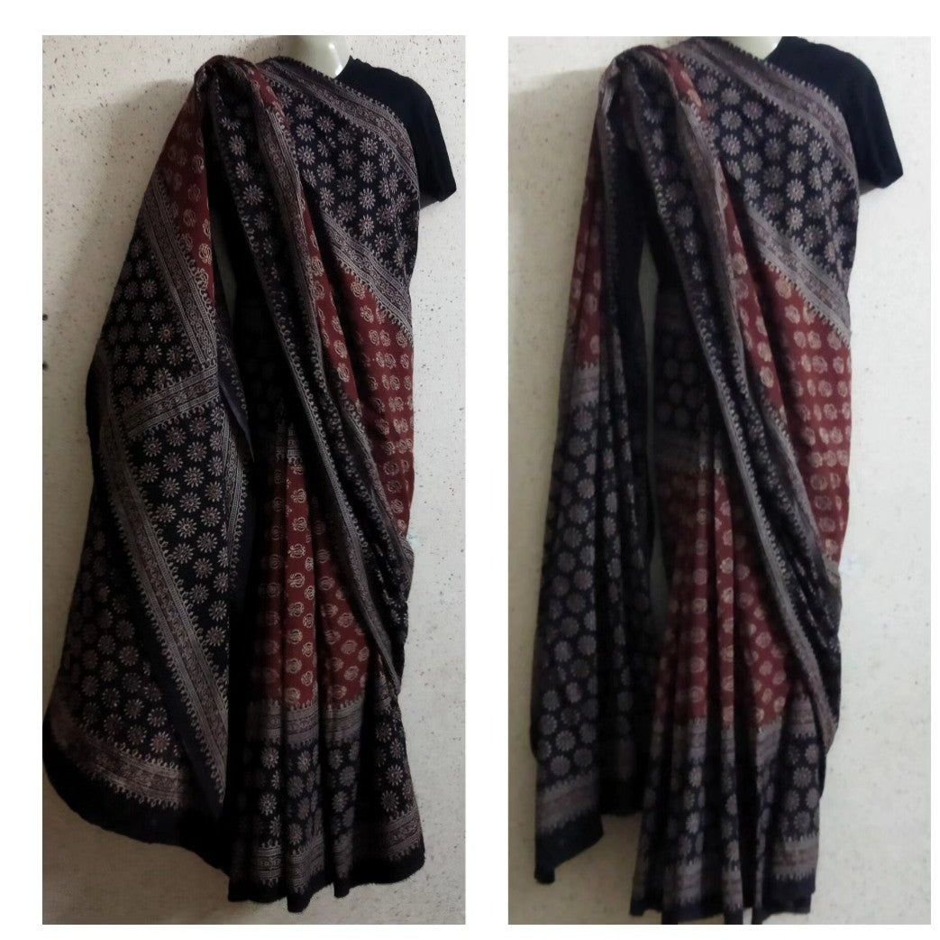 Ajrak Saree
