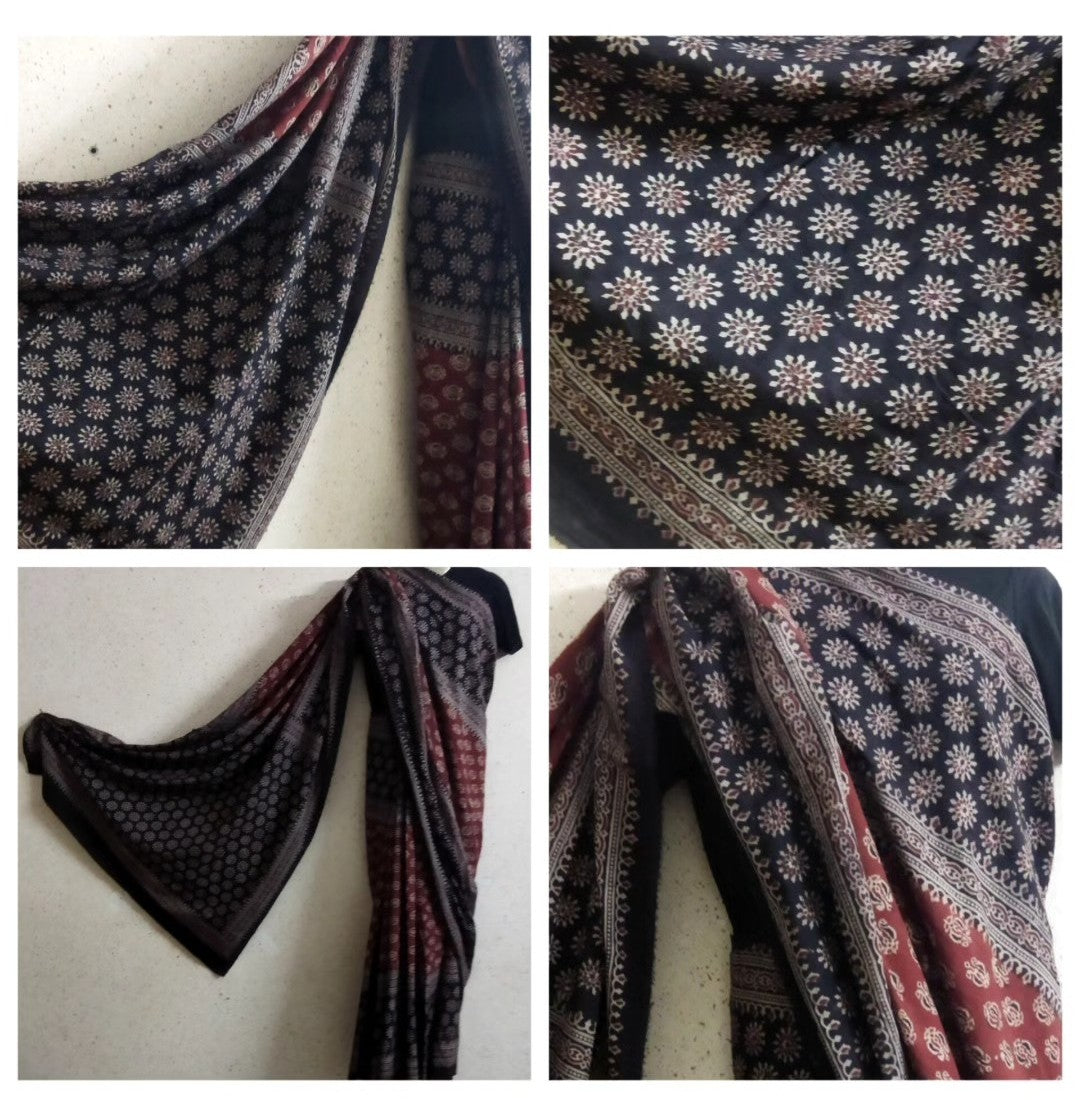 Ajrak Saree